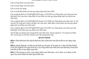 Quyết định 04/2013/QĐ-KTNN Quy trình kiểm toán Dự án đầu tư xây dựng công trình
