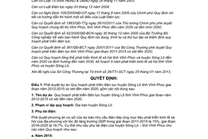 Quyết định 855/QĐ-UBND năm 2013 Quy hoạch phát triển điện lực Sông Lô Vĩnh Phúc