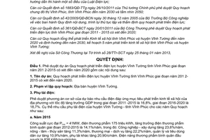 Quyết định 853/QĐ-UBND năm 2013 quy hoạch phát triển điện lực Vĩnh Phúc