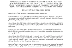 Quyết định 2476/QĐ-UBND chuyển Công ty nông lâm nghiệp Sóc Sơn thành đơn vị sự nghiệp công lập