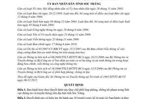 Quyết định 11/2013/QĐ-UBND phòng chống tội phạm thông tin truyền thông Sóc Trăng