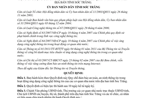 Quyết định 10/2013/QĐ-UBND an toàn thông tin trong cơ quan nhà nước Sóc Trăng