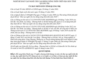 Quyết định 08/2013/QĐ-UBND chương trình khung mức chi đào tạo nghề Quảng Trị