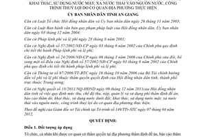 Quyết định 16/2013/QĐ-UBND phí thẩm định đề án liên quan đến nước thải An Giang