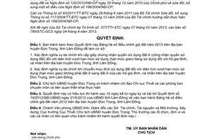 Quyết định 22/2013/QĐ-UBND Ban hành bảng hệ số điều chỉnh giá đất Lâm Đồng