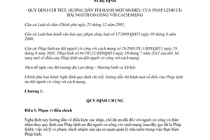 Nghị định 31/2013/NĐ-CP hướng dẫn Pháp lệnh ưu đãi người có công với cách mạng