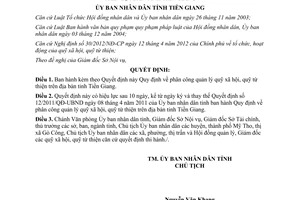Quyết định 09/2013/QĐ-UBND quản lý quỹ xã hội quỹ từ thiện Tiền Giang