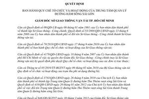 Quyết định 1076 /QĐ-SGTVT 2013 Quy chế Trung tâm Quản lý đường hầm sông Sài Gòn Hồ Chí Minh