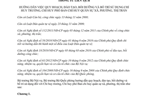 Thông tư liên tịch 01/2013/TTLT-BNV-BQP hướng dẫn quy hoạch đào tạo bồi dưỡng