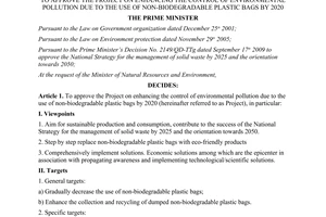 Decision No. 582/QD-TTg to approve the project on enhancing the control