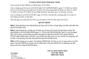 Quyết định 123/2013/QĐ-UBND Quy chế tổ chức và hoạt động của thôn khu phố