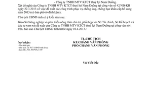 Công văn 579/UBND-NN năm 2013 bổ sung các công trình chống úng chống hạn