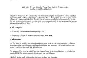 Công văn 2175/SXD-QLN&CS năm 2013 góp ý dự thảo Quy chế quản lý sử dụng chung cư