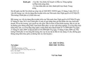 Công văn 475/TTg-KTTH năm 2013 đối tượng vay vốn đầu tư phát triển theo Nghị quyết 02/NQ-CP