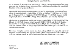 Công văn 1660/TCHQ-PC phạt chậm nộp thuế và xử phạt vi phạm hành chính