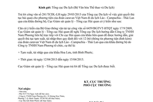 Công văn 248/GSQL-GQ3 thủ tục hải quan đối với phương tiện của đoàn caravan