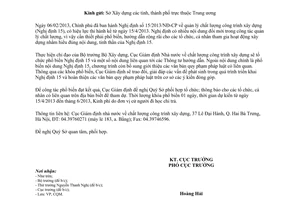 Công văn 77/GĐ-CQM phổ biến Nghị định 15/2013/NĐ-CP