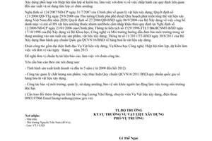 Công văn 21/BXD-VLXD kiểm tra tình hình thực hiện quy định sử dụng amiăng