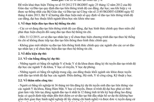 Công văn 1915/BYT-K2ĐT hướng dẫn thực hiện quy định về đào tạo liên thông