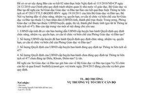 Công văn 2375/BGDĐT-TCCB báo cáo kết quả thực hiện Thông tư liên tịch 47/2011