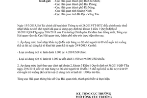 Công văn 1896/TCHQ-TXNK mức thuế nhập khẩu xe ôtô chở người đã qua sử dụng