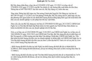 Công văn 665/BXD-VLXD hướng dẫn xuất khẩu tồn kho theo Thông báo 407/TB-VPCP