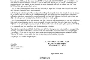 Công văn 595/KTNN-VP ban hành đăng tải hướng dẫn mẫu biểu hồ sơ kiểm toán