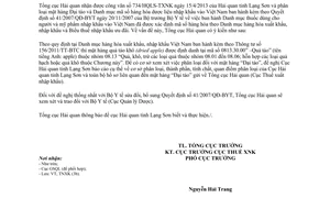 Công văn 2134/TCHQ-TXNK năm 2013 phân loại mặt hàng đại táo