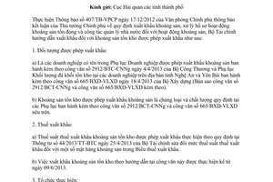 Công văn 5212/BTC-CST hướng dẫn xuất khẩu khoáng sản tồn kho được phép xuất khẩu