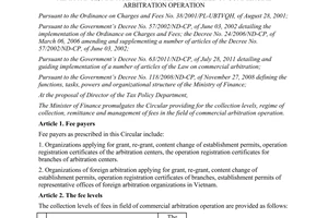 Circular No. 42/2013/TT-BTC providing for the collection levels regime of colle