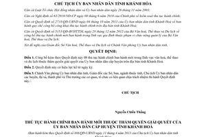 Quyết định 886/QĐ-UBND năm 2013 công bố thủ tục hành chính tỉnh Khánh Hòa
