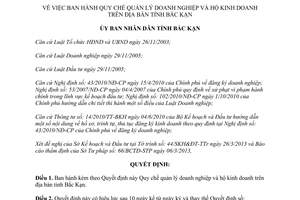Quyết định 501/2013/QĐ-UBND Quy chế quản lý doanh nghiệp hộ kinh doanh Bắc Kạn