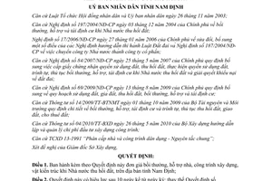 Quyết định 12/2013/QĐ-UBND đơn giá bồi thường công trình thu hồi đất Nam Đinh