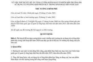 Quyết định 582/QĐ-TTg năm 2013 phê duyệt Đề án kiểm soát ô nhiễm môi trường