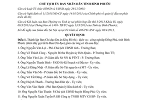 Quyết định 587/QĐ-UBND 2013 thành lập Ban Chỉ đạo dự án Khu Công nghiệp Đồng Phú