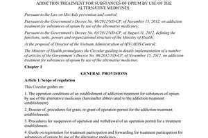 Circular No.12/2013/TT-BYT guiding in details implementation of a number