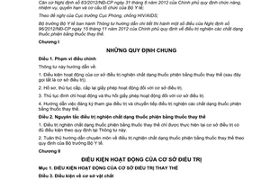 Thông tư 12/2013/TT-BYT hướng dẫn Nghị định 96/2012/NĐ-CP về điều trị nghiện