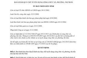 Quyết định 13/2013/QĐ-UBND Quy chế tuyển dụng công chức xã phường thị trấn tỉnh Hà Tĩnh