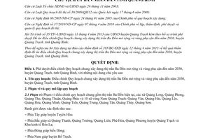 Quyết định 870/QĐ-UBND 2013 điều chỉnh Quy hoạch chung xây dựng thị trấn Ba Đồn 2030 Quảng Bình