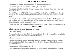 Quyết định 13/2013/QĐ-UBND chi kiểm soát thủ tục hành chính Tây Ninh