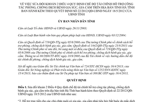 Quyết định 15/2013/QĐ-UBND sửa đổi chế độ tài chính hỗ trợ phòng chống dịch