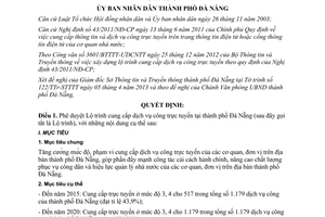 Quyết định 2614/QĐ-UBND 2013 lộ trình cung cấp dịch vụ công trực tuyến