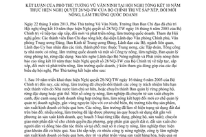 Thông báo 164/TB-VPCP kết luận của Phó Thủ tướng tại Hội nghị tổng kết 10 năm