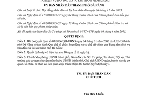 Quyết định 15/2013/QĐ-UBND bãi bỏ Quyết định số 01/2006/QĐ-UBND Đà Nẵng