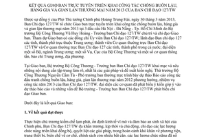 Báo cáo 19/BC-BCĐ kết quả giao ban chống buôn lậu hàng giả gian lận thương mại năm 2013