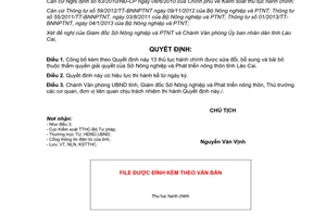 Quyết định 893/QĐ-UBND năm 2013 thủ tục hành chính Sở Nông nghiệp Phát triển nông thôn Lào Cai