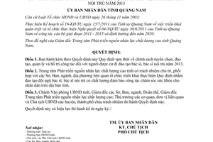 Quyết định số 1187/QĐ-UBND tuyển chọn bố trí công tác người được cử đi đào tạo bác sĩ Quảng Nam