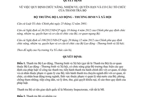 Quyết định 614/QĐ-LĐTBXH quy định về Thanh tra Bộ Lao động Thương binh và Xã hội