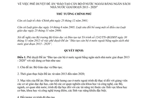 Quyết định 599/QĐ-TTg Đề án Đào tạo cán bộ ở nước ngoài bằng ngân sách nhà nước