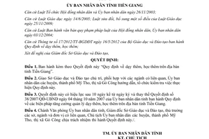 Quyết định 10/2013/QĐ-UBND dạy học thêm Tiền Giang